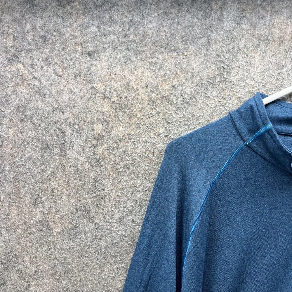 Adidas Shirt Mens XL Blue Climalite Quarter Zip Long Sleeve Athletic Pullover - Picture 3 of 11
